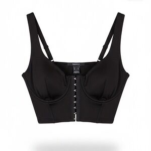 Forever 21 Edgy Black Hook&Eye Corset Crop Top Women’s Medium